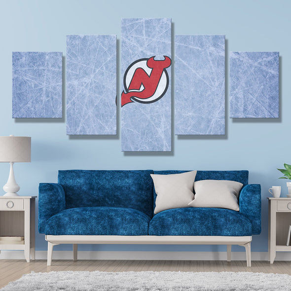 5 piece wall art canvas prints Jersey's Team Blue ice long wall decor-1008 (4)