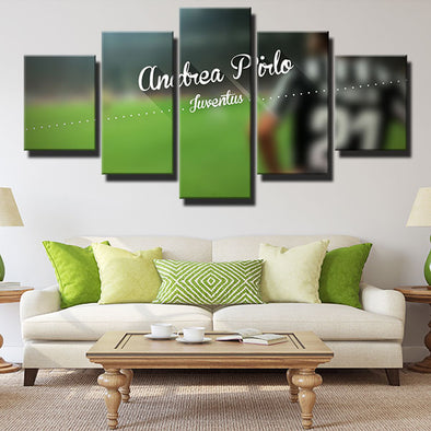 5 piece wall art canvas prints Juve Pirlo green lawn live room decor-1346 (1)