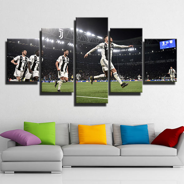 5 piece wall art canvas prints Juve players happy live room decor-1358 (2)