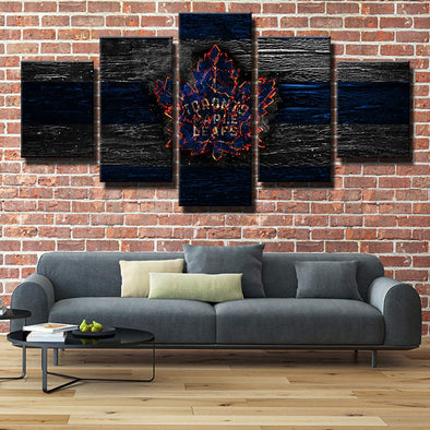 5 piece wall art canvas prints Leafers Burn logo live room decor-1236 (1)