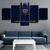 5 piece wall art canvas prints Leafs Blue leather logo live room decor-1208 (3)