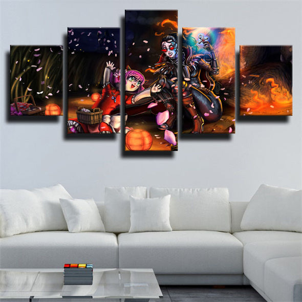 5 piece wall art canvas prints League Legends Annie live room decor-1200 (1)
