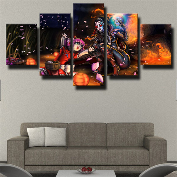 5 piece wall art canvas prints League Legends Annie live room decor-1200 (2)