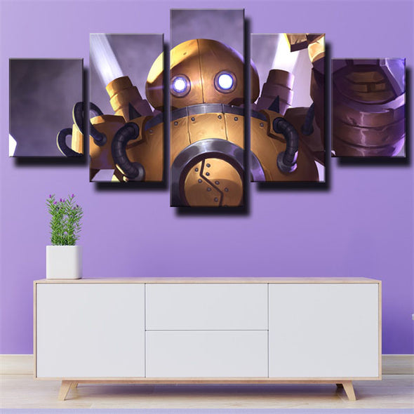 5 piece wall art canvas prints League Legends Blitzcrank home decor-1200 (2)