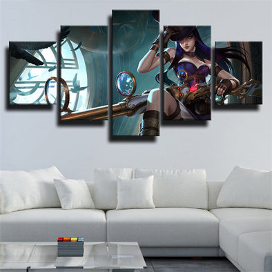 5 piece wall art canvas prints League Legends Caitlyn decor picture-1200 (1)