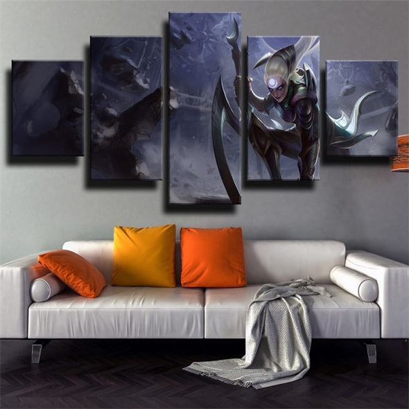 5 piece wall art canvas prints League Legends Diana live room decor-1200 (2)