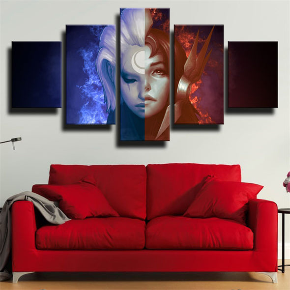 5 piece wall art canvas prints League Legends Diana wall picture-1200 (2)