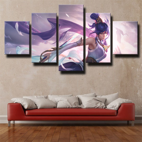 5 piece wall art canvas prints League Of Legends Fiora decor picture-1200 (2)