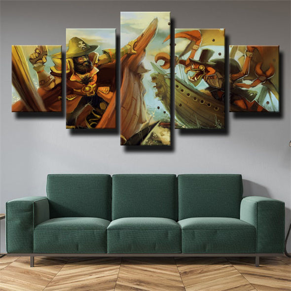 5 piece wall art canvas prints League Of Legends Gangplank home decor-1200 (1)