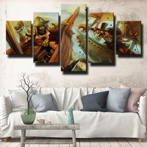 5 piece wall art canvas prints League Of Legends Gangplank home decor-1200 (3)