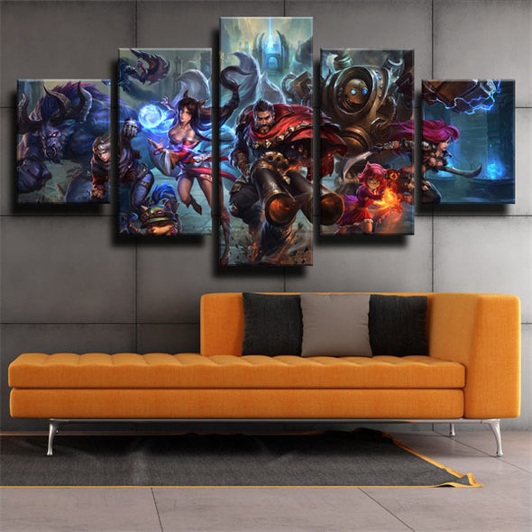 5 piece wall art canvas prints League Of Legends Graves home decor-1200 (2)
