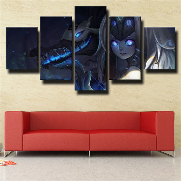 5 piece wall art canvas prints League Of Legends Kindred home decor-1200 (1)