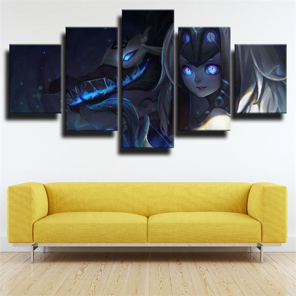 5 piece wall art canvas prints League Of Legends Kindred home decor-1200 (3)