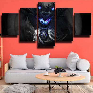 5 piece wall art canvas prints League Of Legends Kindred wall picture-1200 (1)