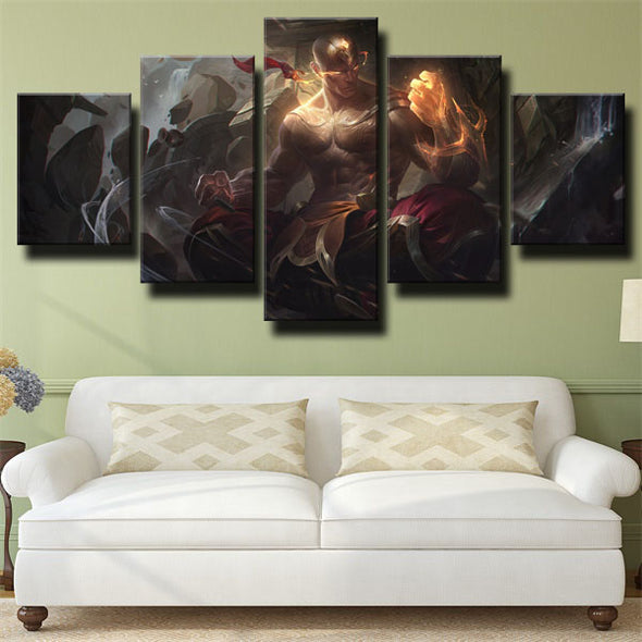 5 piece wall art canvas prints League Of Legends Lee Sin home decor-1200 (3)