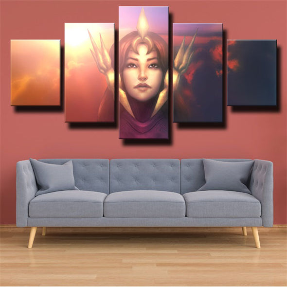 5 piece wall art canvas prints League Of Legends Leona decor picture-1200 (1)