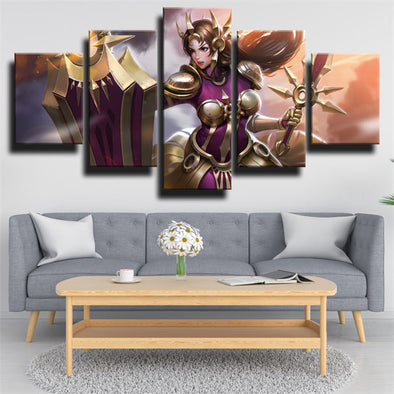 5 piece wall art canvas prints League Of Legends Leona home decor-1200 (1)
