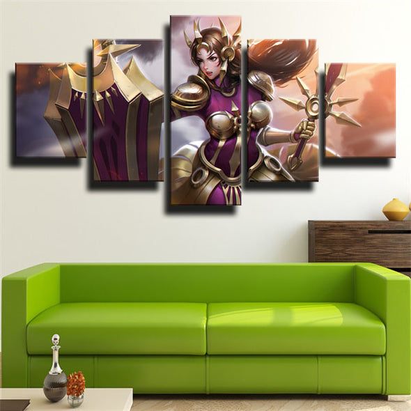 5 piece wall art canvas prints League Of Legends Leona home decor-1200 (2)
