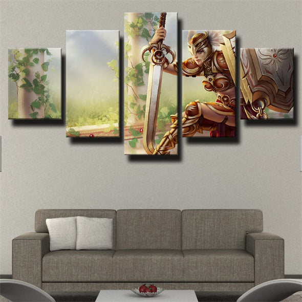 5 piece wall art canvas prints League Of Legends Leona wall picture-1200 (3)