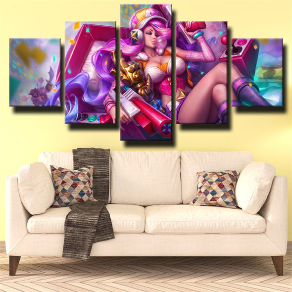 5 piece wall art canvas prints League Of Legends Miss Fortune  decor-1200 (2)