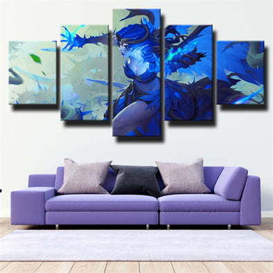 5 piece wall art canvas prints League Of Legends Morgana decor picture-1200 (1)