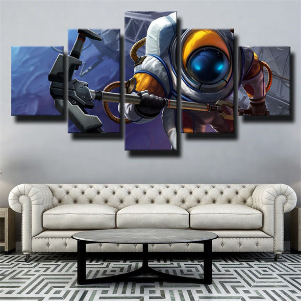 5 piece wall art canvas prints League Of Legends Nautilus home decor-1200 (2)