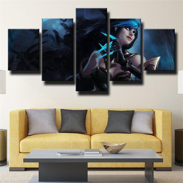 5 piece wall art canvas prints  League of Legends Evelynn home decor-1200 (2)