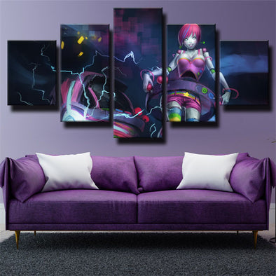 5 piece wall art canvas prints League of Legends Orianna home decor-1200 (1)
