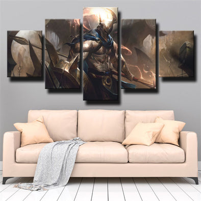 5 piece wall art canvas prints League of Legends Pantheon wall picture-1200 (1)