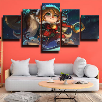 5 piece wall art canvas prints League of Legends Poppy decor picture-1200 (1)