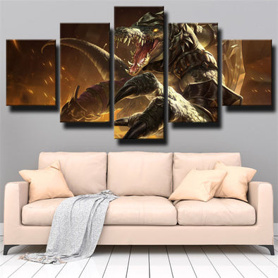 5 piece wall art canvas prints League of Legends Renekton home decor-1200 (1)