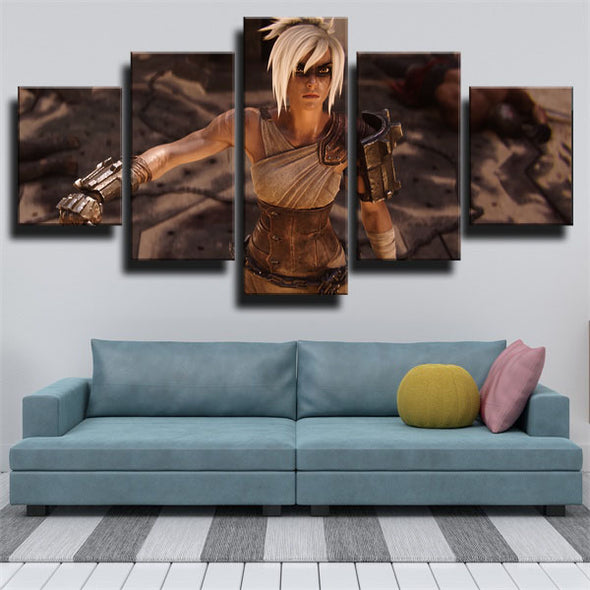 5 piece wall art canvas prints League of Legends Riven decor picture-1200(2)