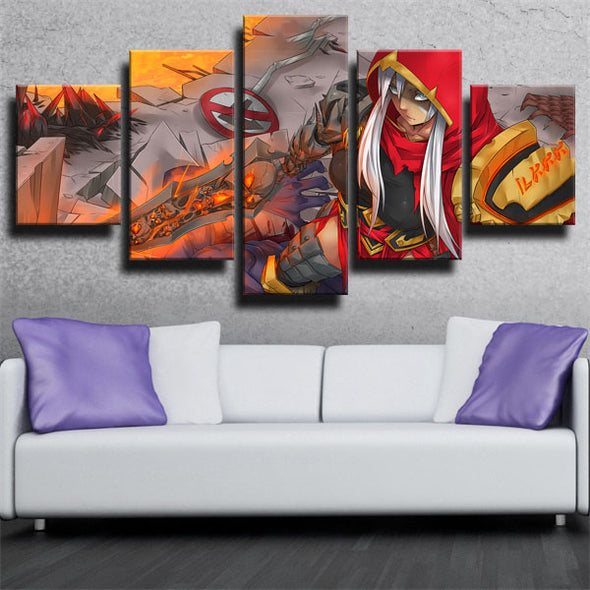 5 piece wall art canvas prints League of Legends Riven wall picture-1200 (2)