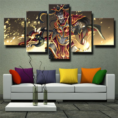 5 piece wall art canvas prints League of Legends Shyvana home decor-1200 (1)