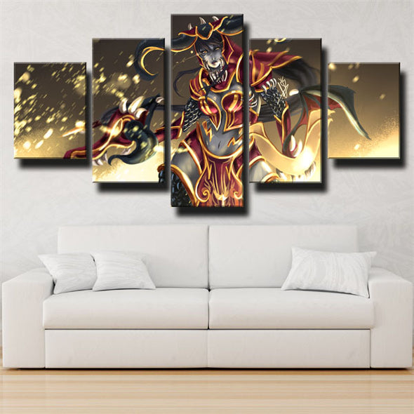 5 piece wall art canvas prints League of Legends Shyvana home decor-1200 (2)
