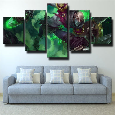 5 piece wall art canvas prints League of Legends Singed home decor-1200 (1)