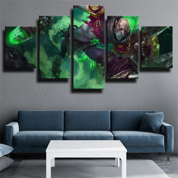 5 piece wall art canvas prints League of Legends Singed home decor-1200 (3)