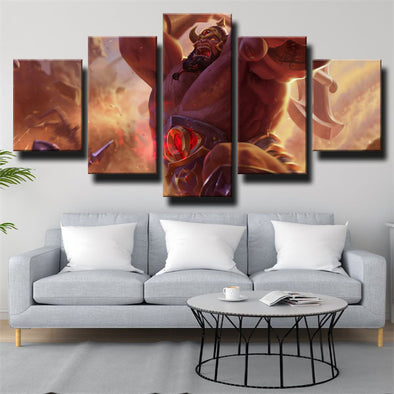 5 piece wall art canvas prints League of Legends Sion home decor-1200 (1)