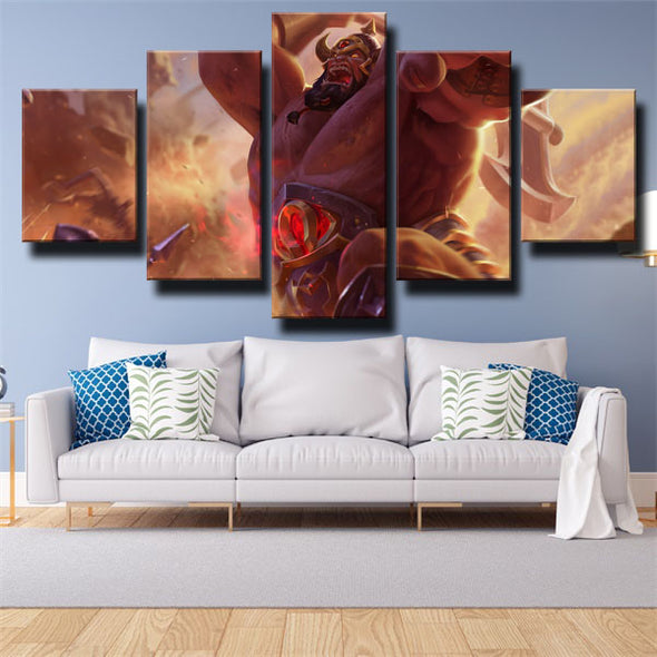 5 piece wall art canvas prints League of Legends Sion home decor-1200 (2)