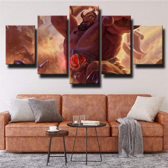 5 piece wall art canvas prints League of Legends Sion home decor-1200 (3)