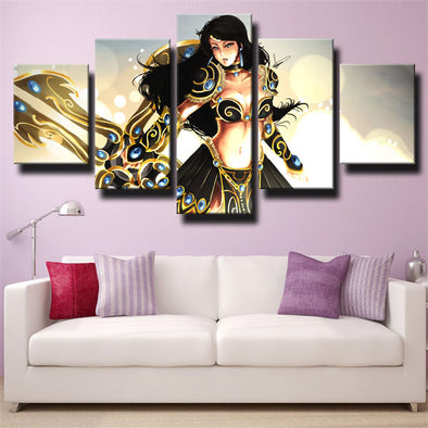 5 piece wall art canvas prints League of Legends Sivir home decor-1200 (1)