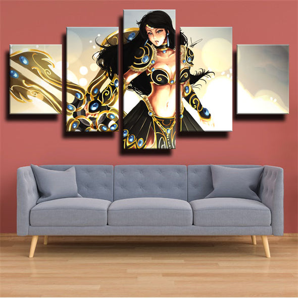 5 piece wall art canvas prints League of Legends Sivir home decor-1200 (2)