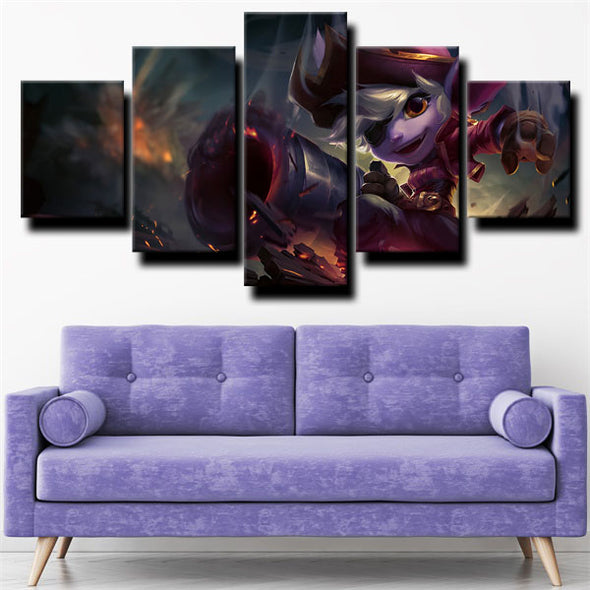 5 piece wall art canvas prints League of Legends Tristana decor picture-1200 (2)