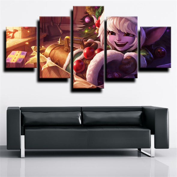 5 piece wall art canvas prints League of Legends Tristana home decor-1200（2）