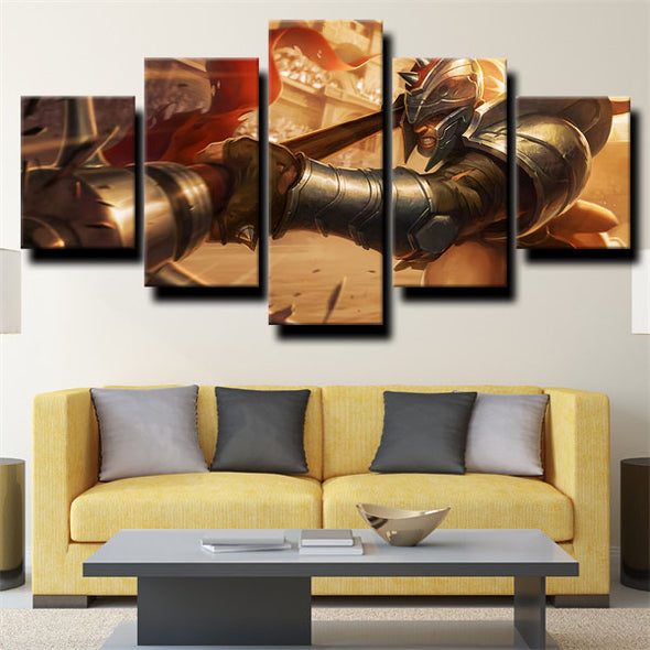5 piece wall art canvas prints League of Legends Xin Zhao wall picture-1200 (2)