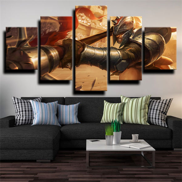 5 piece wall art canvas prints League of Legends Xin Zhao wall picture-1200 (3)