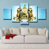 5 piece wall art canvas prints Lvy gold and blue live room decor-1214 (2)