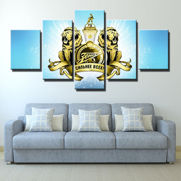 5 piece wall art canvas prints Lvy gold and blue live room decor-1214 (3)