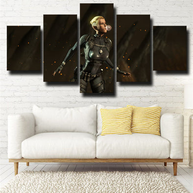 5 piece wall art canvas prints MKX characters Cassie Cage home decor-1505 (1)
