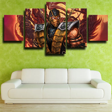 5 piece wall art canvas prints MKX characters Scorpion home decor-1543 (1)